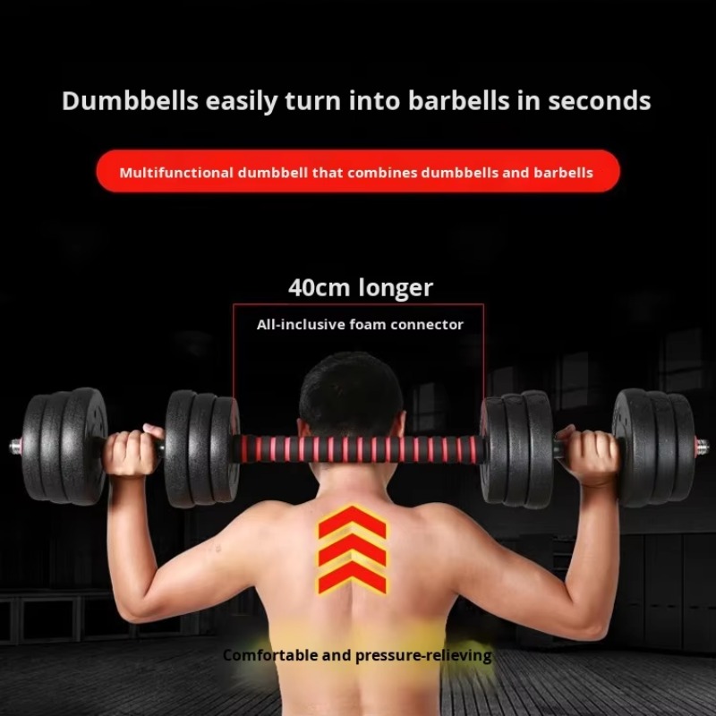 Adjustable Dumbbells - Herren Heimfitness Verstellbares Hantelset Stahl-Langhantel Gummibeschichtete