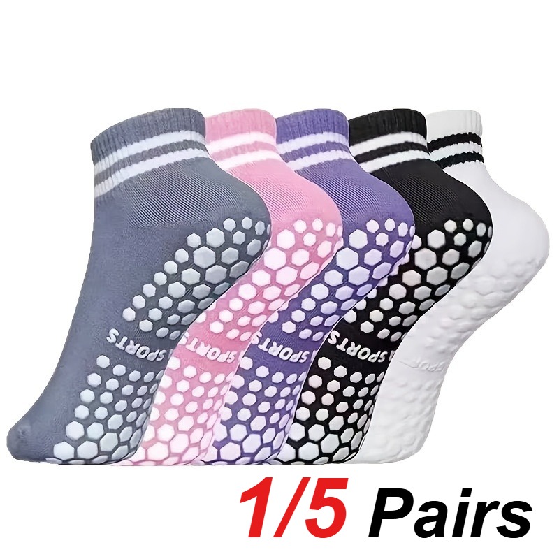 Yoga Dance & Fitness Center Llc - 1/5 Paar Damen-Silikon-Anti-Rutsch-Socken für Pilates, Yoga,