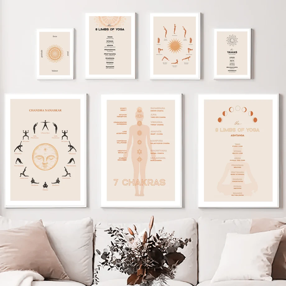 Zen Yoga Fitness - Leinwand Malerei nordische Poster und Drucke